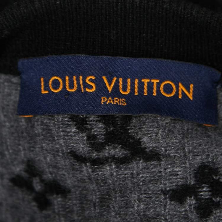 Pre Owned Louis Vuitton Black Cashmere Monogram Pullover 4XL