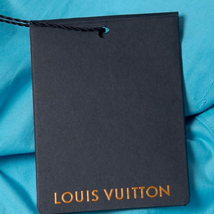 Pre Owned Louis Vuitton Sky Blue Pocket Detail Button Front Shirt M