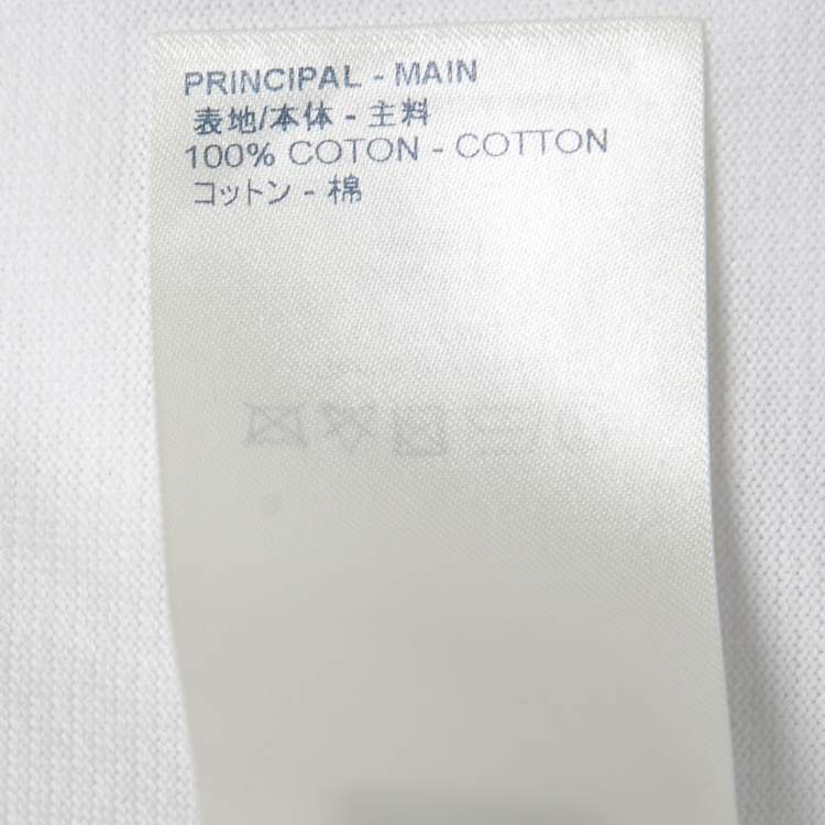 Pre Owned Louis Vuitton White Stretch Cotton Watercolor Knit Crew Neck T Shirt XL