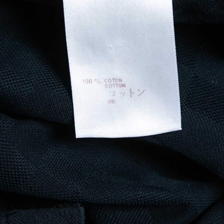 Pre Owned Louis Vuitton Midnight Blue Damier Pattern Cotton Pique Polo T-Shirt S