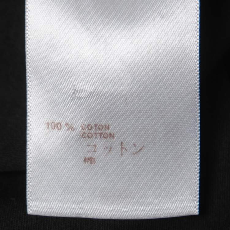 Pre Owned Louis Vuitton Black Printed Cotton Half Sleeve T-Shirt S