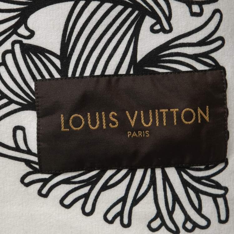Pre Owned Louis Vuitton White Printed Cotton Crew Neck Half Sleeve T-Shirt S