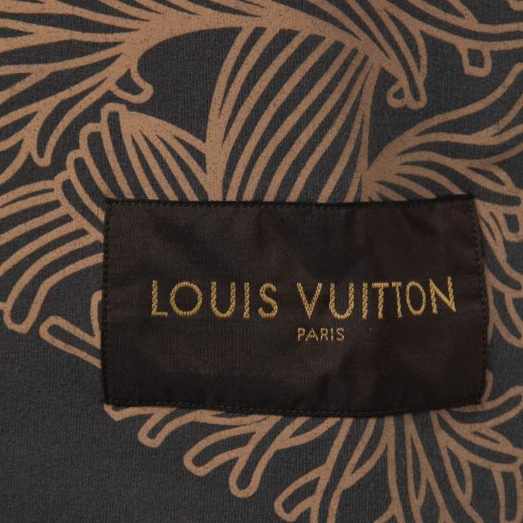 Pre Owned Louis Vuitton Grey Printed Cotton Crew Neck Half Sleeve T-Shirt S