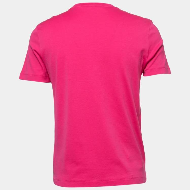 Pre Owned Louis Vuitton Pink Printed Cotton Crew Neck Half Sleeve T-Shirt S