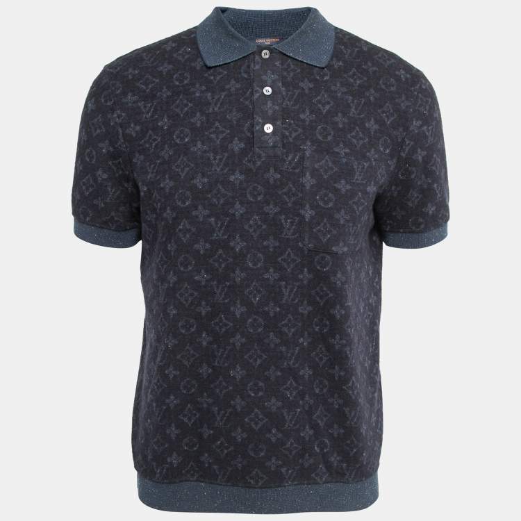 Louis Vuitton 2018 LV Monogram Polo Shirt - Blue Polos, Clothing