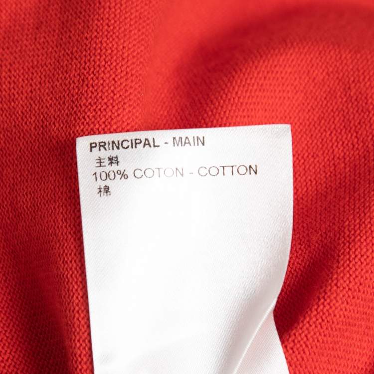 Pre Owned Louis Vuitton Red Cotton Knit Graphic T-Shirt L