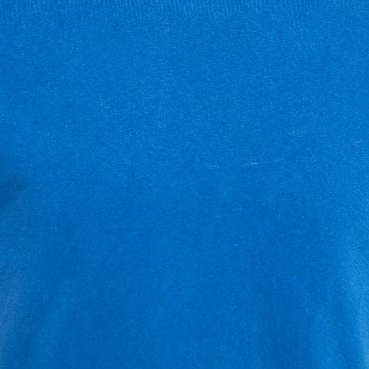 Pre Owned Louis Vuitton Blue Cotton Crew Neck Half Sleeve T-Shirt S