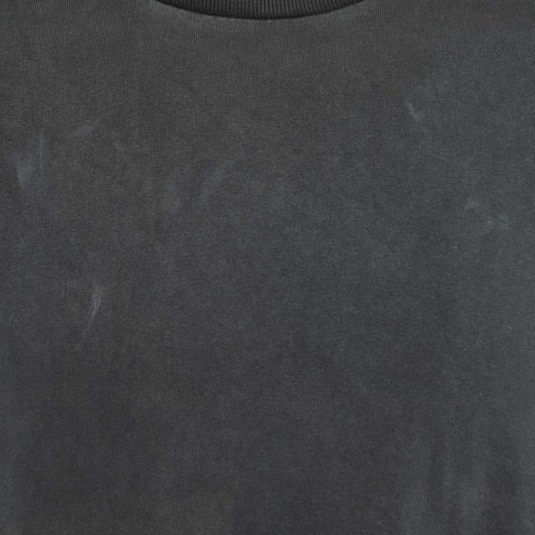 Pre Owned Louis Vuitton Grey Cotton Crew Neck Half Sleeve T-Shirt S