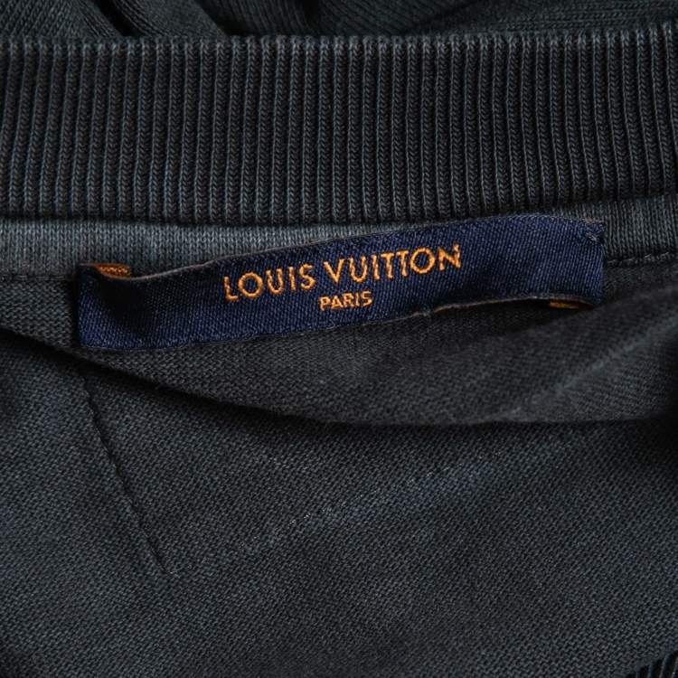 Pre Owned Louis Vuitton Grey Cotton Crew Neck Half Sleeve T-Shirt S