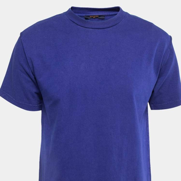مملوكة مسبقًا Louis Vuitton Blue Cotton Crew Neck Half SleeveT-Shirt S