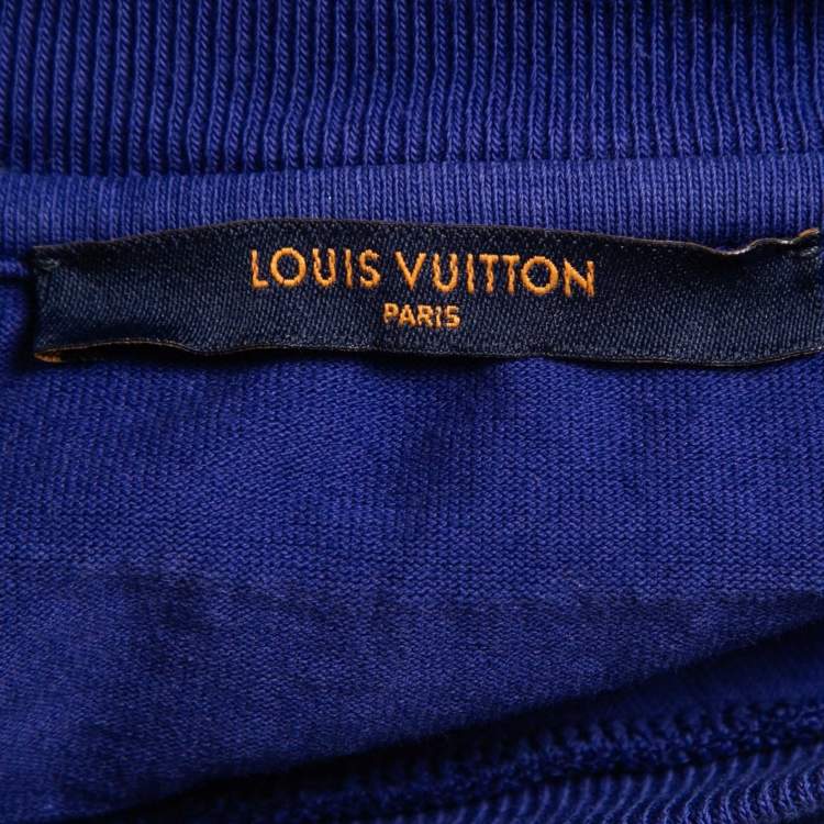 مملوكة مسبقًا Louis Vuitton Blue Cotton Crew Neck Half SleeveT-Shirt S