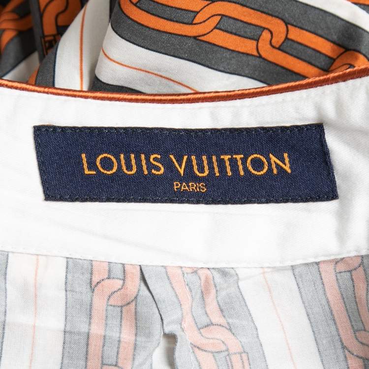 Pre Owned Louis Vuitton Multicolor Chain Printed Cotton Blend Trousers M