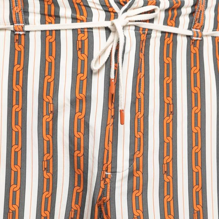 Pre Owned Louis Vuitton Multicolor Chain Printed Cotton Blend Trousers M