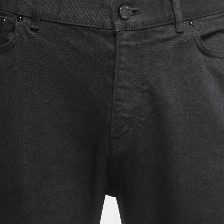 Pre Owned Louis Vuitton Black Denim Straight Fit Jeans L Waist 34"