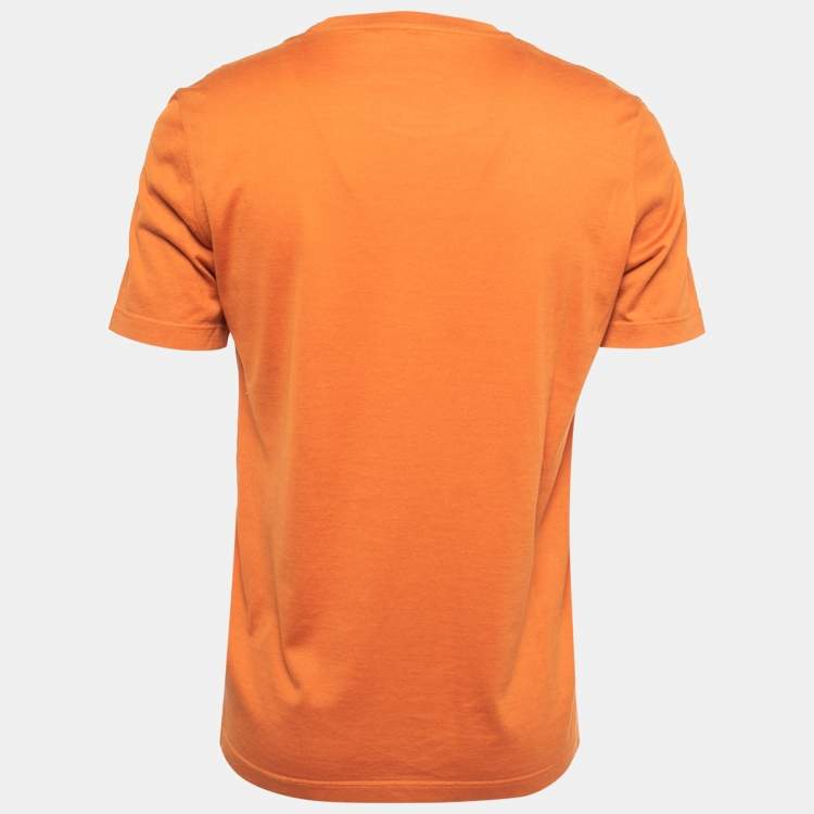 Louis Vuitton Orange Cotton Crew Neck Half Sleeve T-Shirt L Louis Vuitton