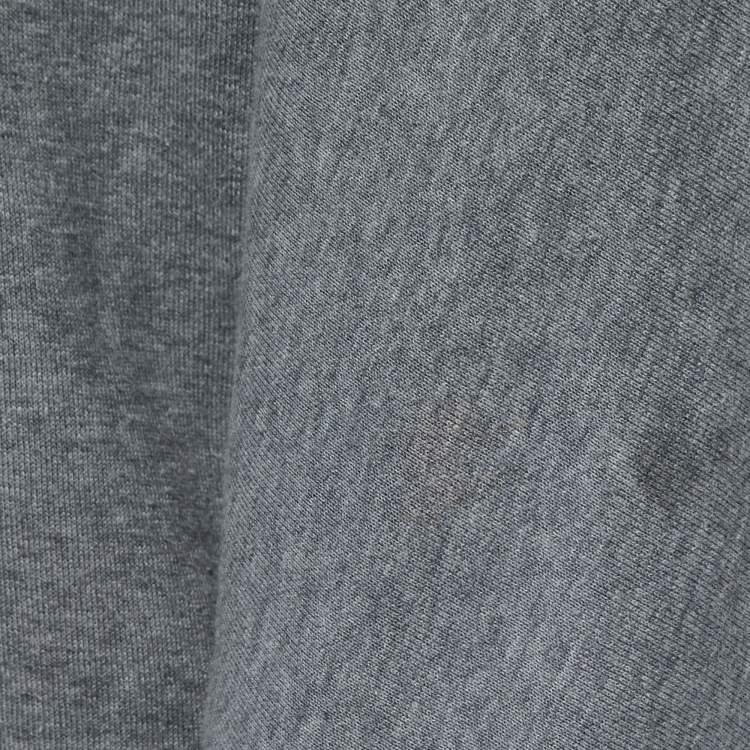 Pre Owned Louis Vuitton Grey Logo Print Cotton Crew Neck Sweatshirt M