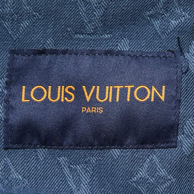 Pre Owned Louis Vuitton Blue Monogram Denim Button Front Jacket L