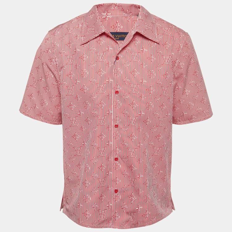 Louis Vuitton Button-Up Print Cotton Shirt Size M Mens