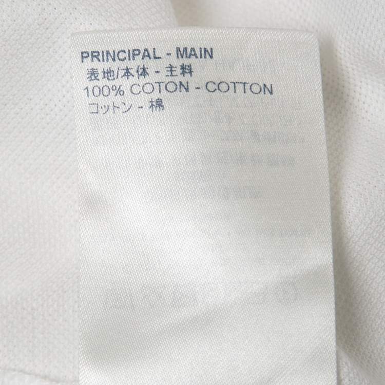 Pre Owned Louis Vuitton White Cotton Pique Logo Embroidered Polo T-Shirt XL