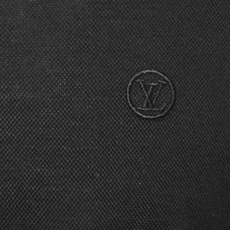 Pre Owned Louis Vuitton Black Cotton Logo Embroidered Polo T-Shirt XL