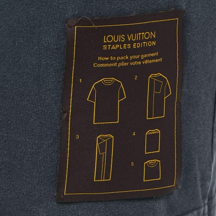 Pre Owned Louis Vuitton Charcoal Grey Cotton Crew Neck T-Shirt M