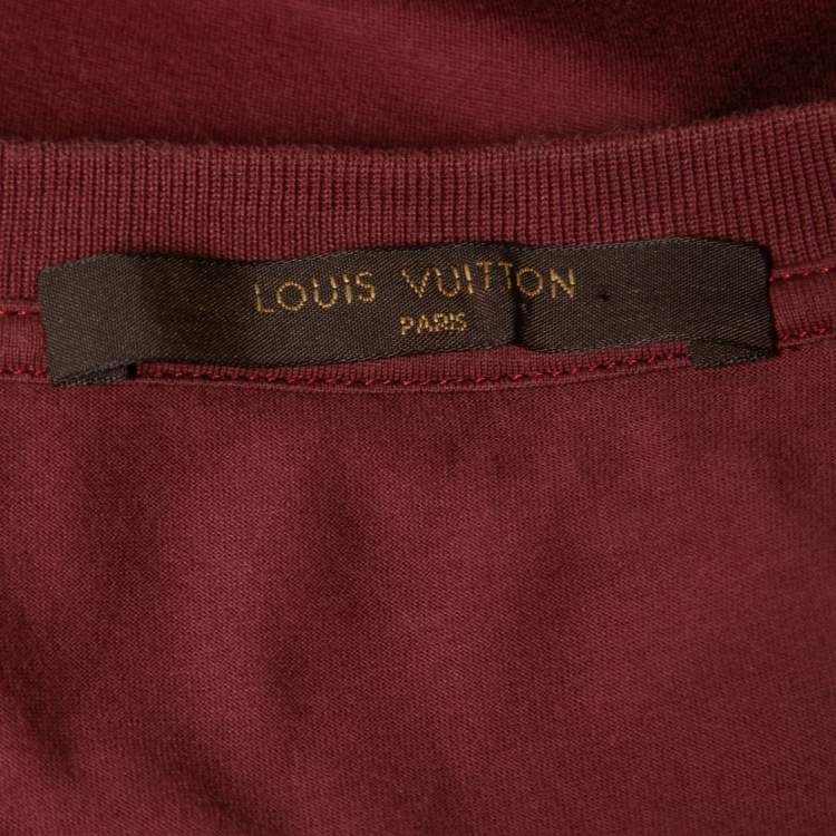 Pre Owned Louis Vuitton Brown Logo Print Cotton Crew Neck Half Sleeve T-Shirt S