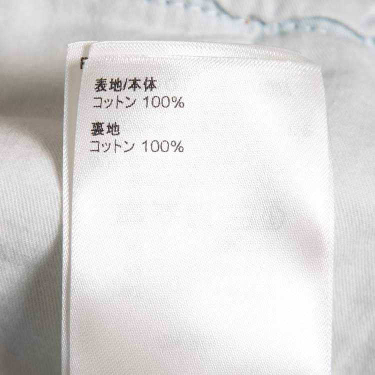Pre Owned Louis Vuitton Light Blue Washed Denim Jeans L Waist 34"