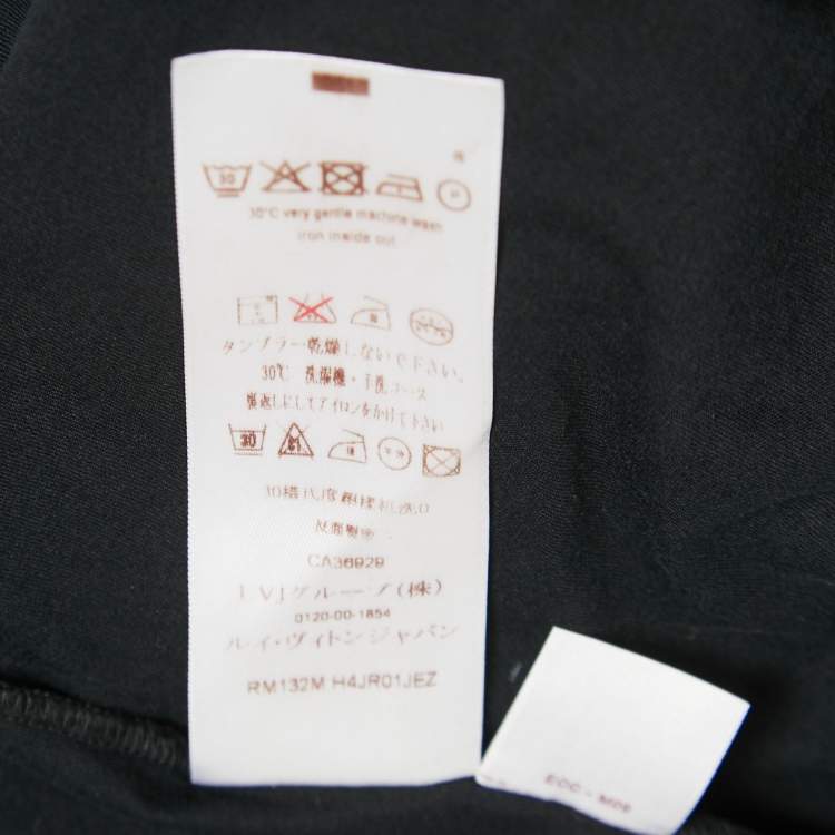 Pre Owned Louis Vuitton Black  Cotton Logo Patch Detailed Crew Neck Half Sleeve T-Shirt 4L