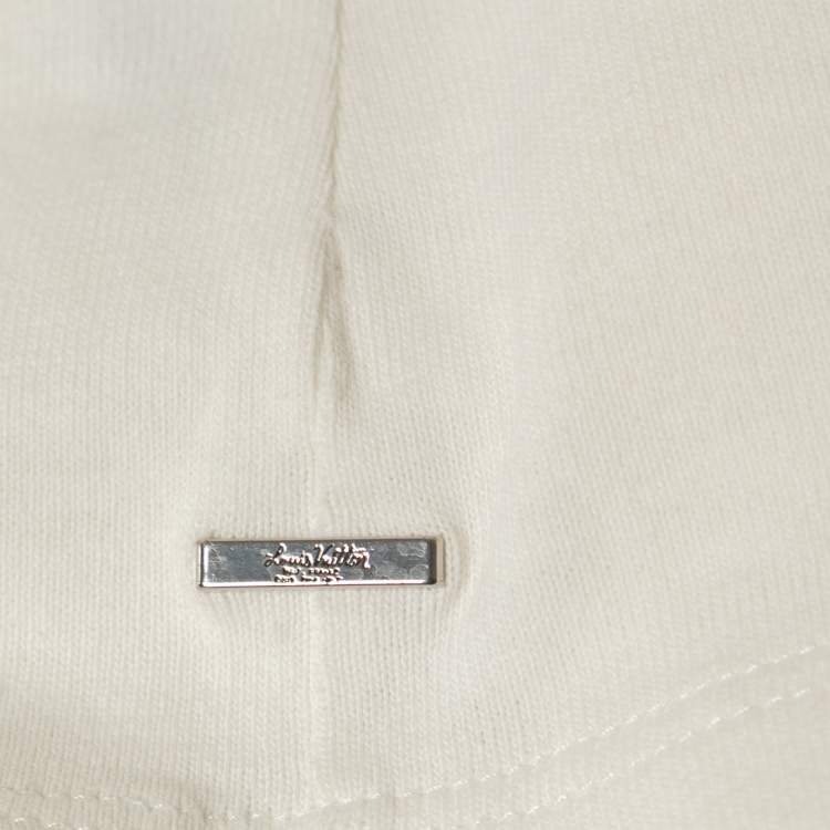 Pre Owned Louis Vuitton Off White Cotton Crew Neck Half Sleeve T-Shirt M