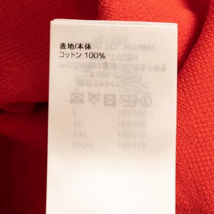 Pre Owned Louis Vuitton Orange Monogram Cotton Pique Crew Neck Half Sleeve T-Shirt M