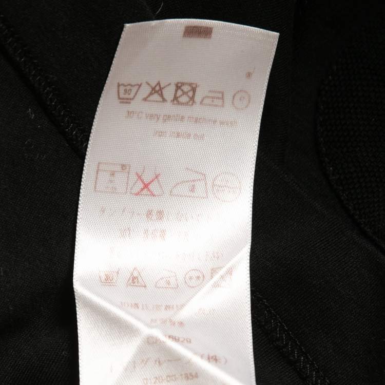 Pre Owned Louis Vuitton Black Logo Embroidered Cotton Crew Neck Half Sleeve T-Shirt S