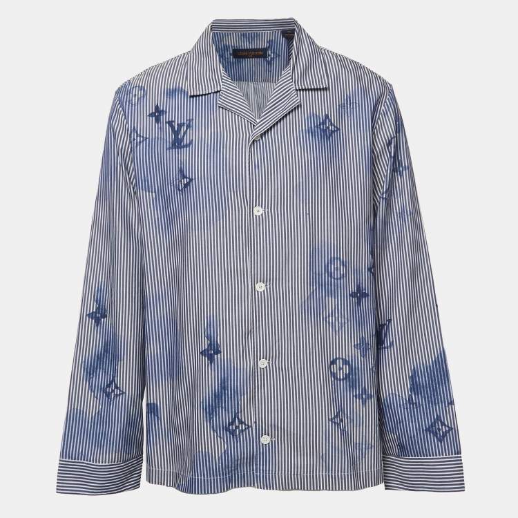 Louis Vuitton Blue Monogram Striped Ink Pattern Cotton Full Sleeve Shirt  XXL Louis Vuitton | The Luxury Closet