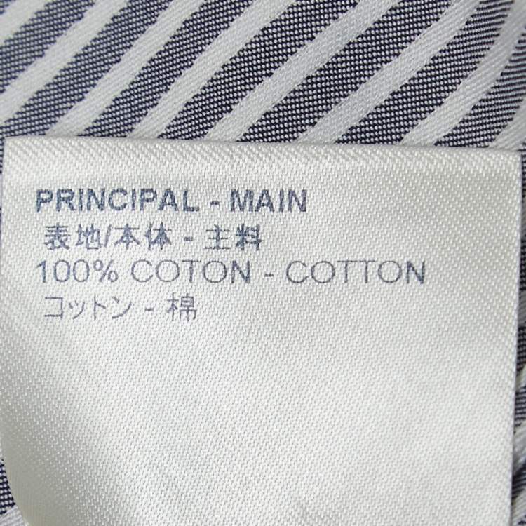 Pre Owned Louis Vuitton Blue Monogram Striped Ink Pattern Cotton Full Sleeve Shirt XXL