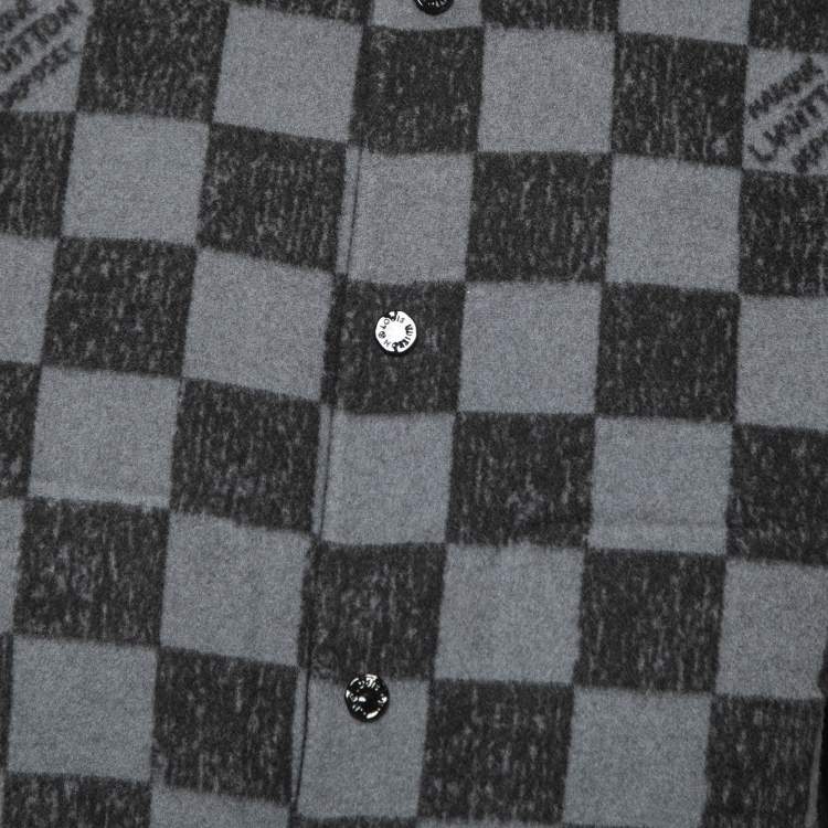 Pre Owned Louis Vuitton Grey/Black Damier Wool Reversible Bomber Jacket XS