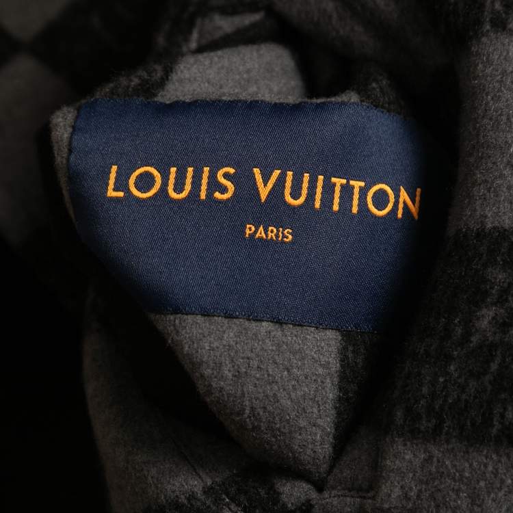 Pre Owned Louis Vuitton Grey/Black Damier Wool Reversible Bomber Jacket XS