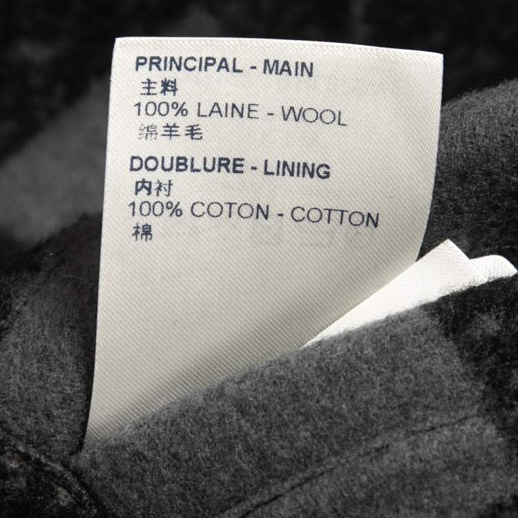 Pre Owned Louis Vuitton Grey/Black Damier Wool Reversible Bomber Jacket XS