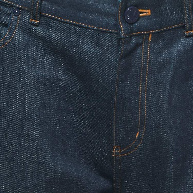 Pre Owned Louis Vuitton Dark Blue Denim Jeans L Waist 34"