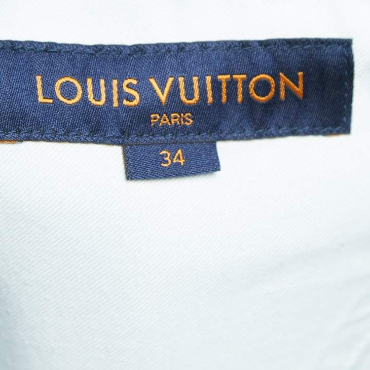 Pre Owned Louis Vuitton Dark Blue Denim Jeans L Waist 34"