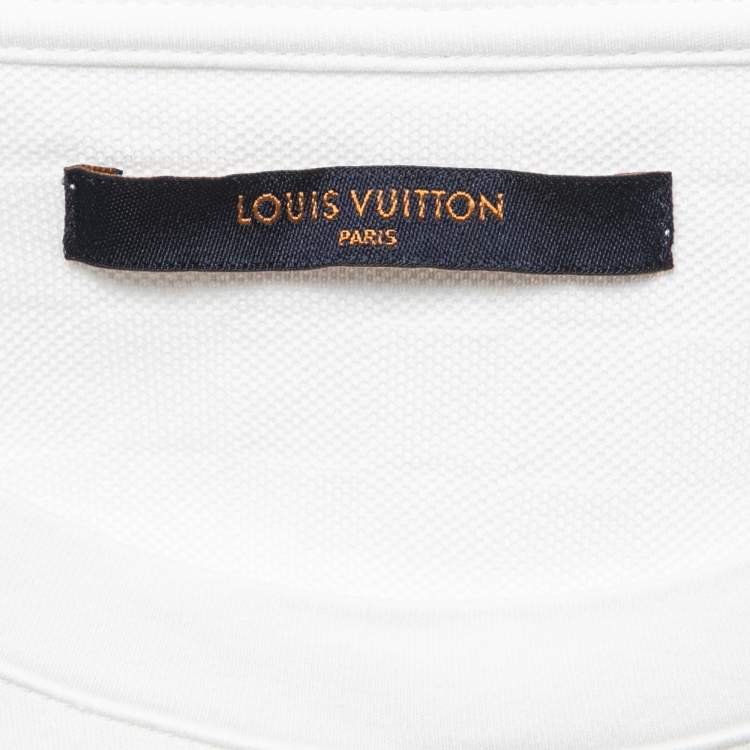 Pre Owned Louis Vuitton White Cotton Logo Embroidered Pocket Detailed Half Sleeve T-Shirt XXL