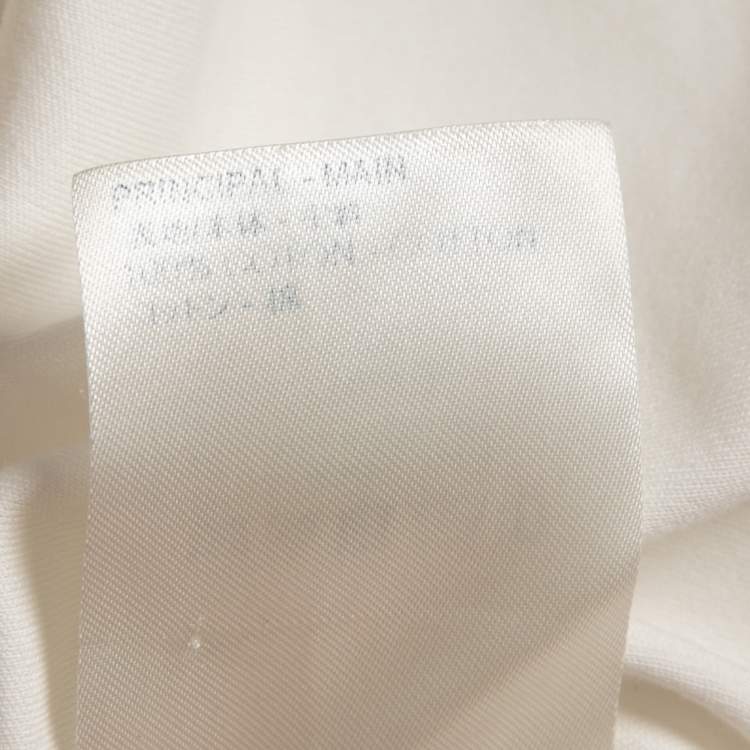 Pre Owned Louis Vuitton White Cotton Logo Embroidered Pocket Detailed Half Sleeve T-Shirt XXL