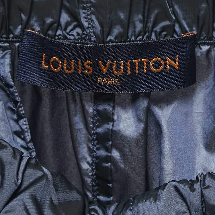 Pre Owned Louis Vuitton Black/Grey Synthetic Weather Reactive Monogram Joggers M