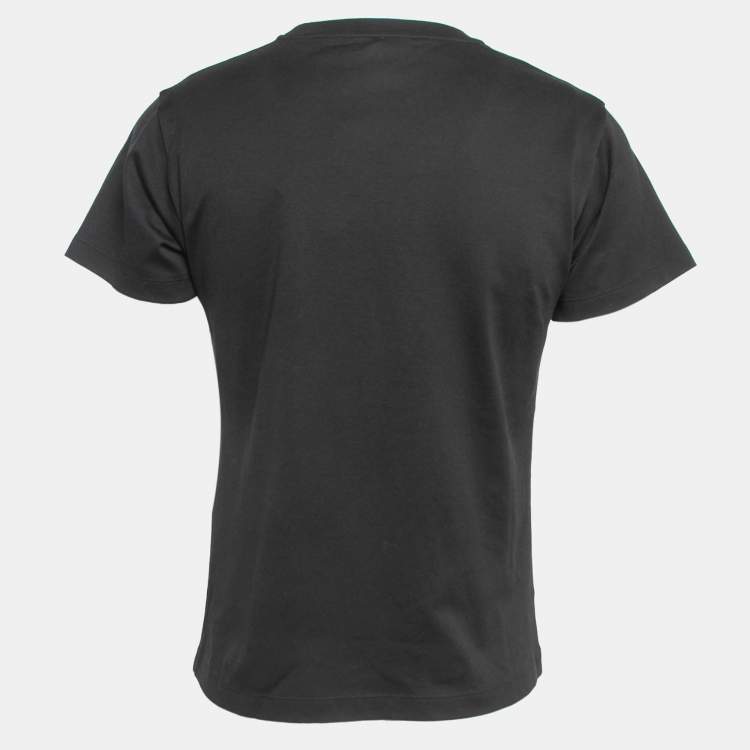 Pre Owned  Louis Vuitton Black Graphic Print Cotton Chain Crew Neck T-Shirt M
