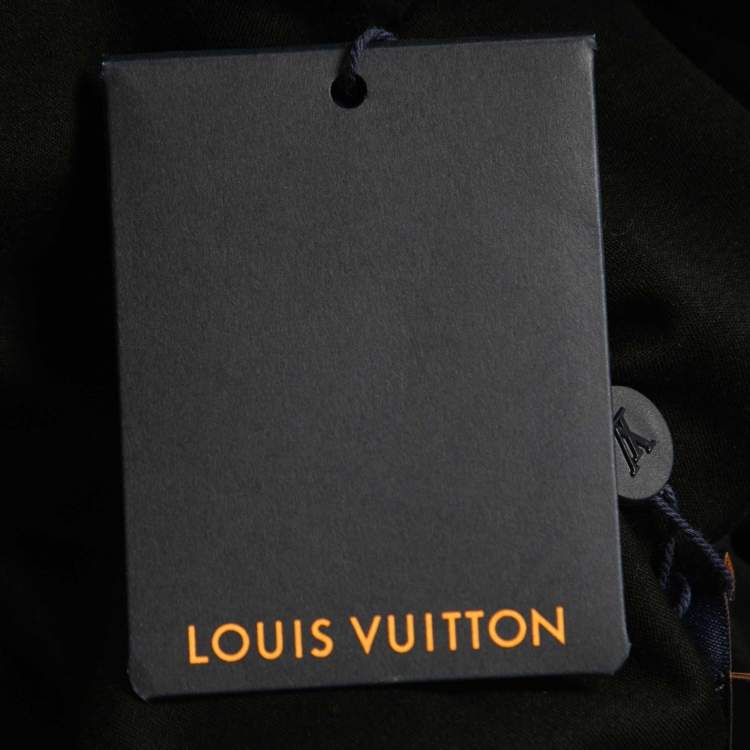 Pre Owned  Louis Vuitton Black Graphic Print Cotton Chain Crew Neck T-Shirt M