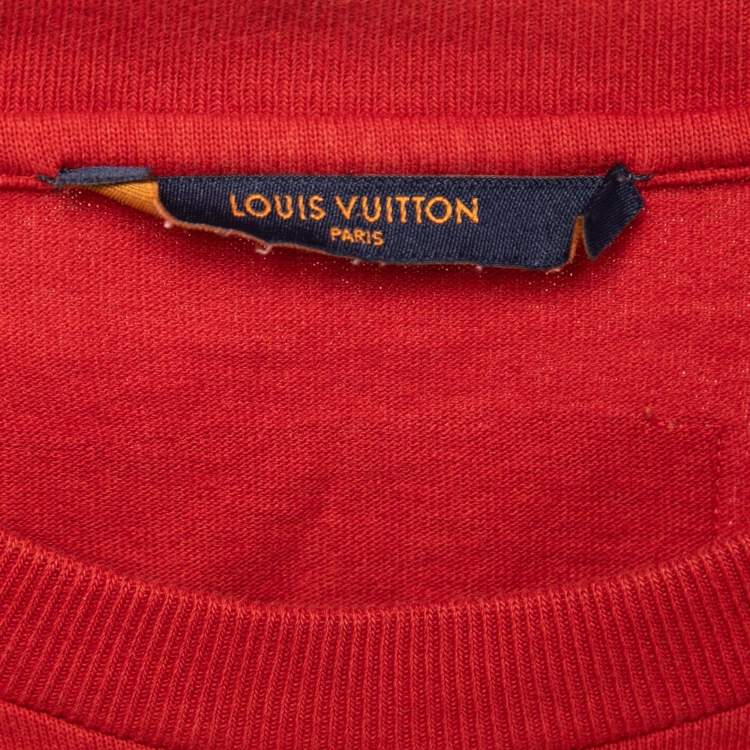 Pre Owned Louis Vuitton Red Cotton Inside-Out T-Shirt M