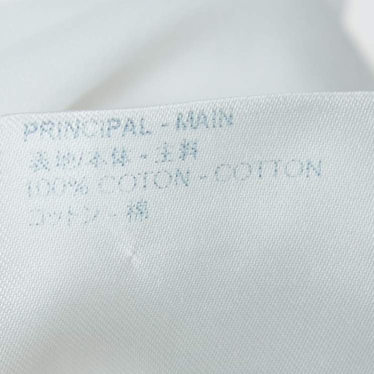 Pre Owned Louis Vuitton White Cotton Patched Pocket Detail T-Shirt L