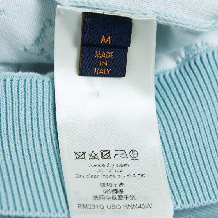 Pre Owned Louis Vuitton Blue Gradient Monogram Knit Hoodie M