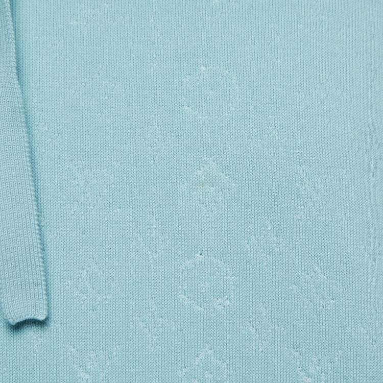 Pre Owned Louis Vuitton Blue Gradient Monogram Knit Hoodie M