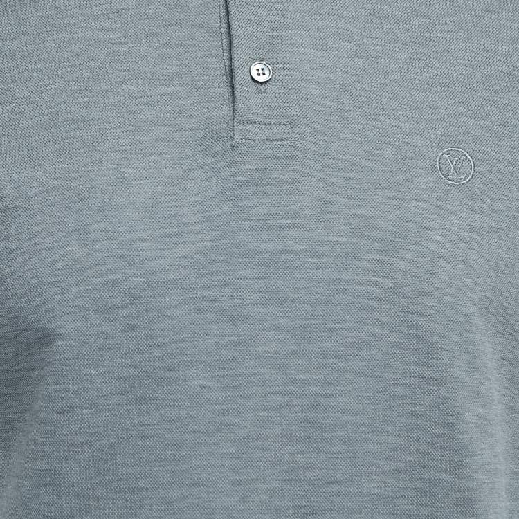 Pre Owned Louis Vuitton Grey Cotton Pique Polo T-Shirt M
