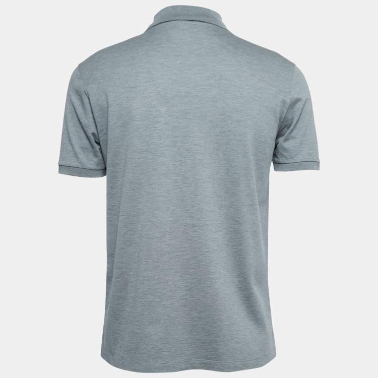 Pre Owned Louis Vuitton Grey Cotton Pique Polo T-Shirt M