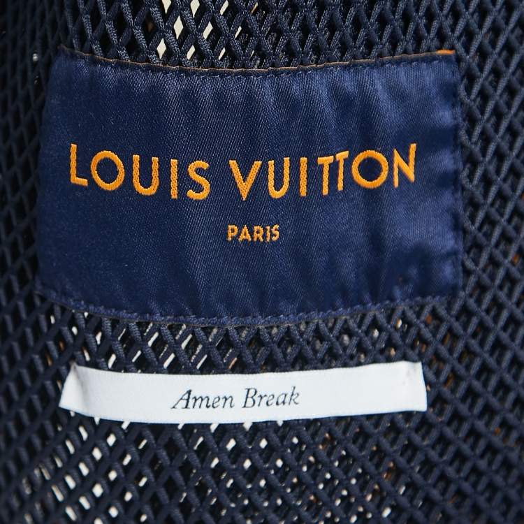 Pre Owned Louis Vuitton Navy Blue Gradient Monogram Mesh Jacket S